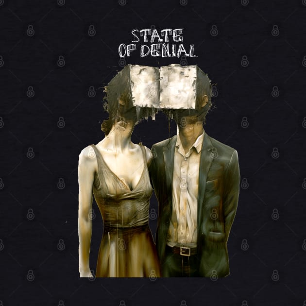 State of Denial: We Live in the State of Denial on a Dark Background by Puff Sumo